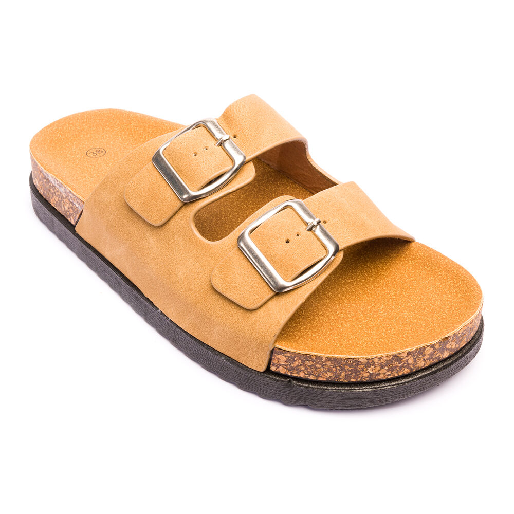 Sandalia Mujer Camel Arlequin Chancleta image number 2.0